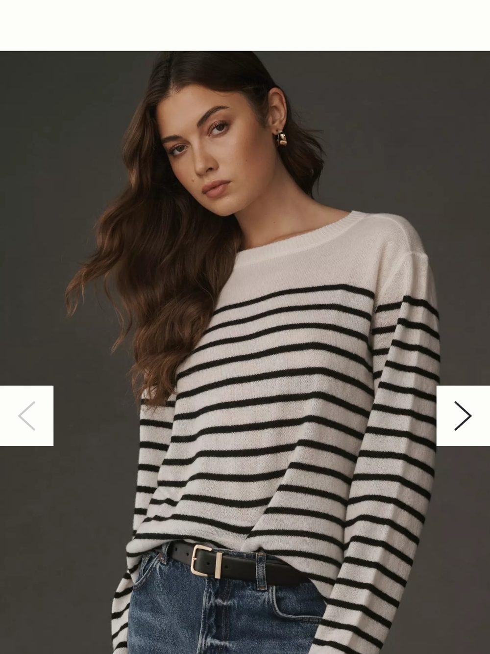 Reformation Cashmere Boyfriend Sweater, Women's Size Medium, Black White Stripea